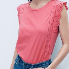 NWT Banana Republic Pink Sleeveless Eyelet Lace Tank Top Women s Size Small NEW