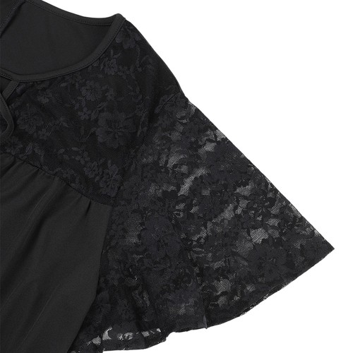Plus Size Curvy Women Lace T-Shirt Ladies Frill Short Sleeve Casual Tops Blouse - Picture 14 of 16