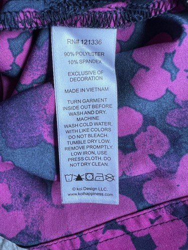 Koi Next Gen Scrub Top Women’s Sz XL Pink Cheetah Azalea Stretch Nursing Medical - Picture 10 of 10