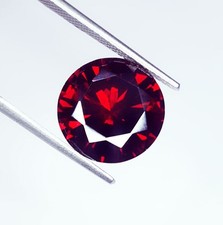 Pietra Preziosa Sciolta 7,25 Ct Zircone Rosso Taglio Diamante Tondo Per Uso...
