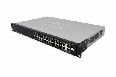 Cisco SG300-28-K9 V02 Gigabit Managed Switch, 26x RJ45 + 2x SFP, Rack, Konsole