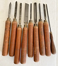 8 DISSTON KEYSTONE WOOD LATHE CHISEL SET
