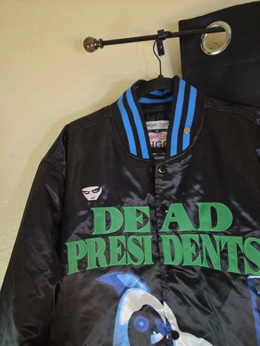 Mens Headgear Classics Dead Presidents 1995 Button Bomber Satin Jacket Size XL image 7