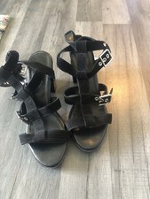 Office Suede Caged Adjustable Strap Sandals 