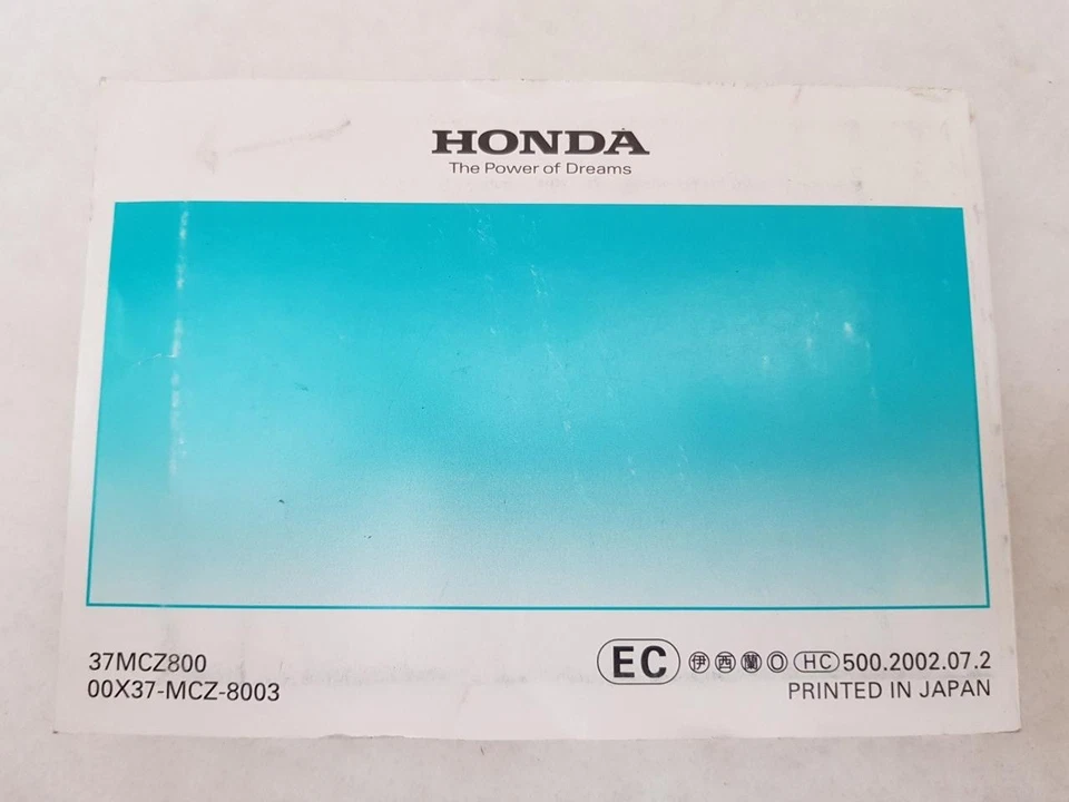 HONDA CB900F Motorcycle Handbook 2001 ITALIAN,SPANISH,DUTCH TEXT #37MCZ800 - Image 3 of 3