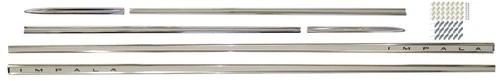 1963 CHEVY IMPALA 2 DOOR BODY SIDE MOLDING KIT 6 PIECES # 63C-80100*
