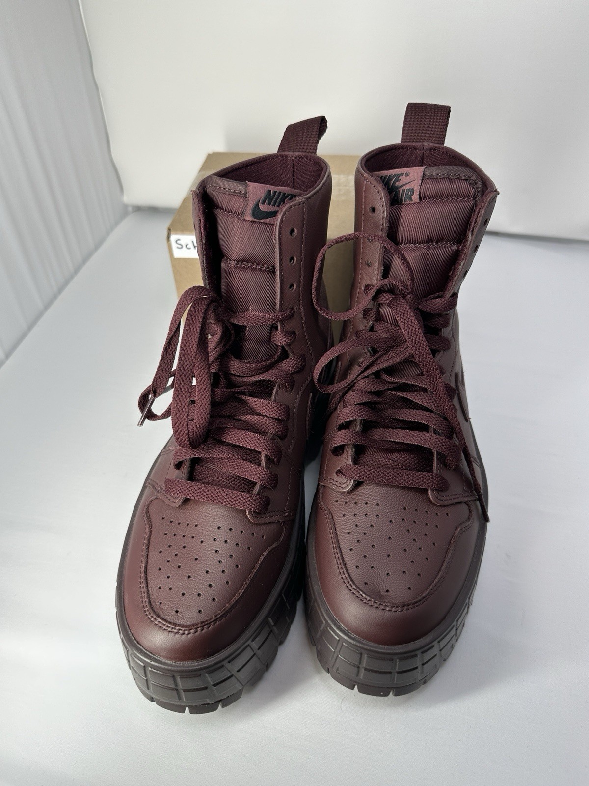 Nike Air Jordan 1 Brooklyn High Boots Burgundy Crush Women’s Size 7 - FJ5737-600 thumbnail 9