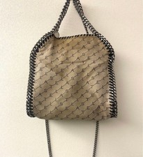 Borsa a tracolla Stella McCartney Falabella mini tela monogramma beige originale