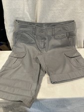 Loft Cotton Gray Cargo Shorts Size 2 NWT Hemmed But Can Be Cuffed