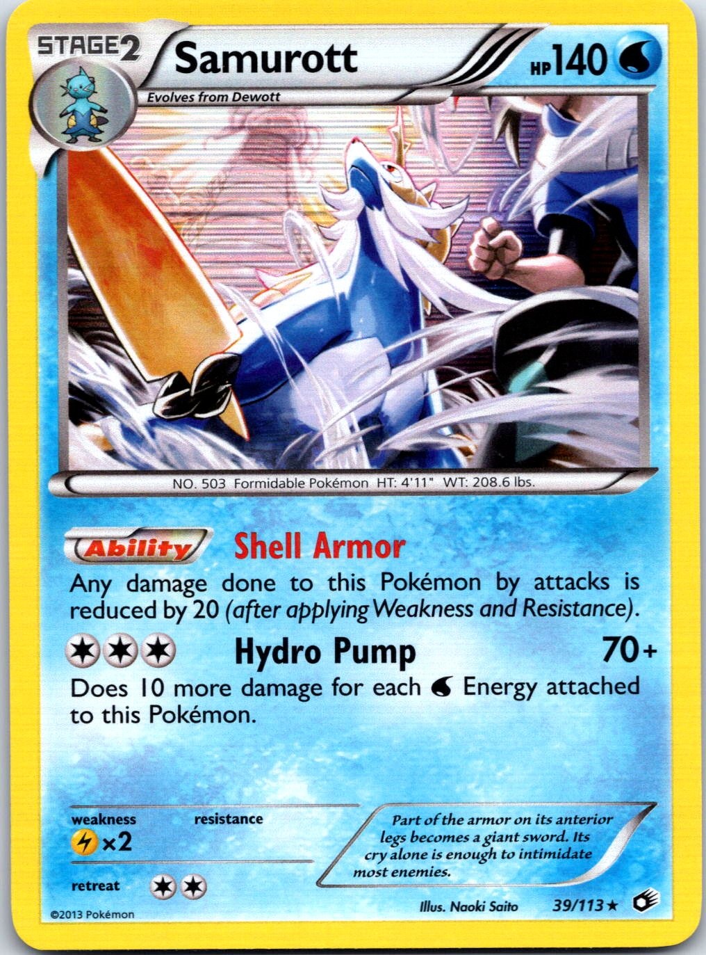 Samurott Holo Rare Legendary Treasures Holo 39/113 LP