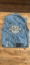 Vintage 1990s Harley-Davidson Women’s Denim Motorcycle Vest Size XS RARE