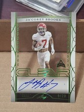 2022 JA’COREY BROOKS LEAF TRINITY AUTOGRAPHED AUTO NFL ROOKIE CARD RC /20 CA-JCB. rookie card picture