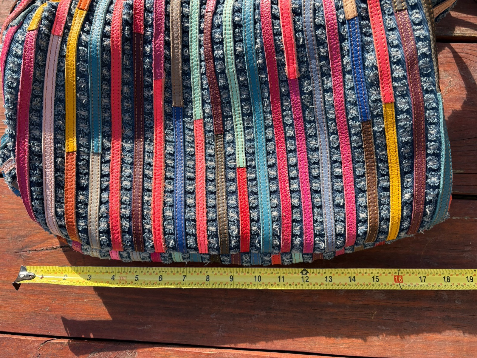 Ameri Leather Striped Duffel / Overnight Bag - image 8