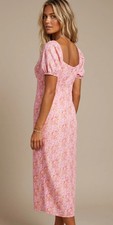 NWT Kingston Grey Juniors Floral-Print Pink Midi Dress SIZE M