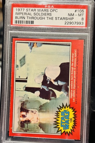1977 OPC Star Wars #105 Imperial soldiers burn through the starship! — PSA 8