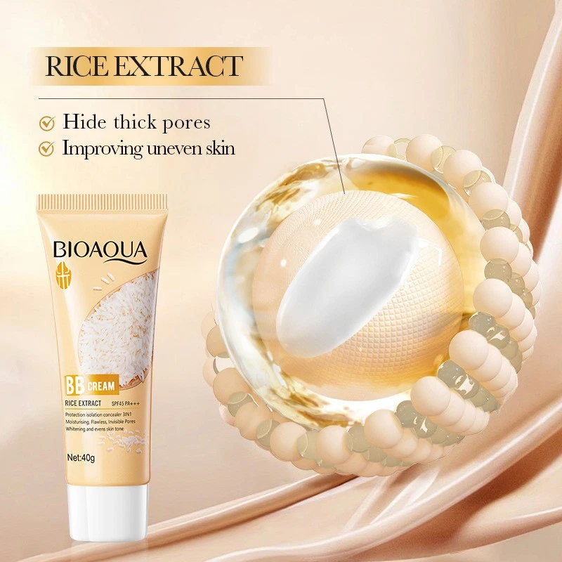 Rice Extract BB Cream 40g - Flawless Cover, Brightening & Tone Correcting - Image 2 of 4