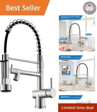 Versatile Kitchen Faucet with 360 Swivel, Dual Mode Spouts Ceramic Cartridge