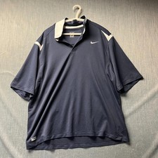 Nike Performance Men's Polo Shirt Size XL Navy Blue White Athletic Polyester