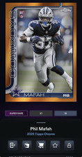 Topps 2025 Chrome Super Rare Rookie Phil Mafah #19 Cowboys NFL Card