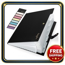 Sooez Expanding File Folder 8 Pocket Accordion Organizer A4 Letter Size