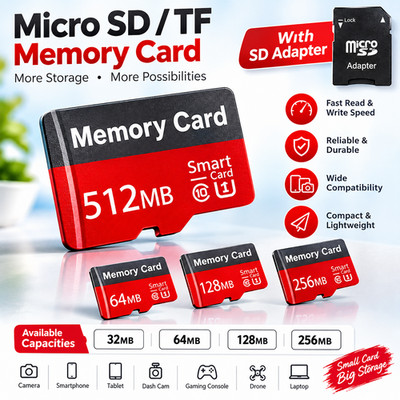Micro SD Card 32Mb  64Mb  128Mb  256/Mb  MicroSD TF Memory Card Adapter lot