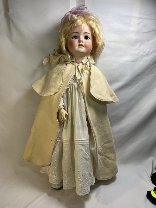 28” Antique German Bisque Head Doll Schoenau Hoffmeister DEP 12