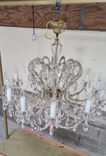 1979' Lustre CORONA Cristal Bohême 12 Bras . Prague. 