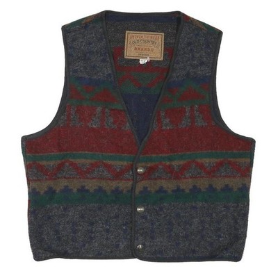 BRANDO Herren Mehrfarbig Knopf Jacke M Baumwollmischung Geometrisches Muster Freizeit