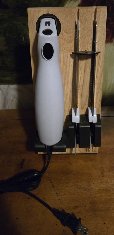 ProChef Electric Carving Knife Set w/ Blades & Wood Stand - White Thanksgiving 