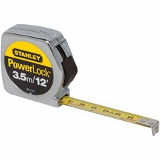 Stanley 33-215 PowerLockTape Rule w/ Metal Case 1/2" X 3.5M/12'