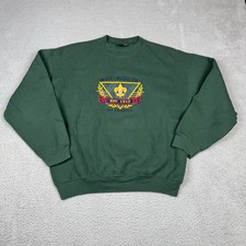 Vintage Boy Scouts Of America Sweatshirt Mens XL Green Embroidered 90s USA Made