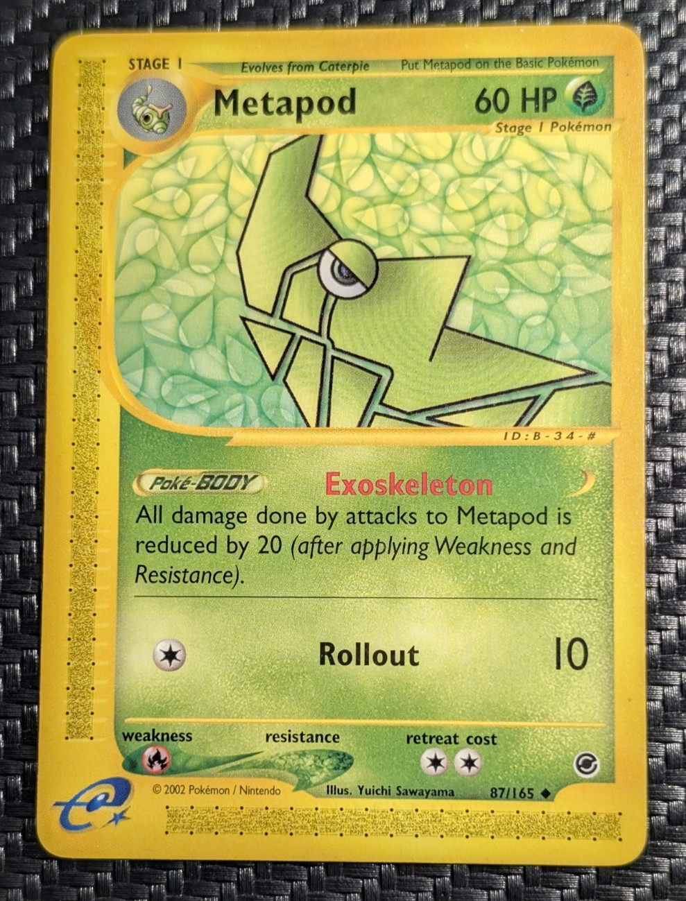 Metapod 087/165 Expedition Base Set Regular 2002 Pokemon Card NM Vintage