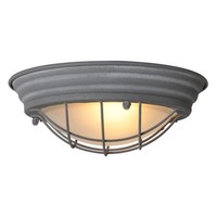 Deckenlampe Blendarm Metall Glas Grau Weiß Ø29 Cm E27 Deckenleuchte Industrie