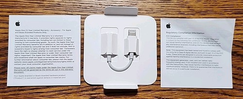 Original Apple MMX62AM/A White Lightning to 3.5mm Audio Adapter -Openbox New - Photo 4 sur 5