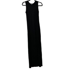 Lulus Black Sleeveless Maxi Dress M Made In USA  Rayon-Spandex Blend