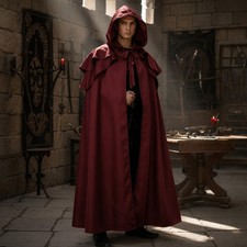 Medieval Assassin Cloak Hooded Renaissance Costume Mens Womens Viking LARP Cospl
