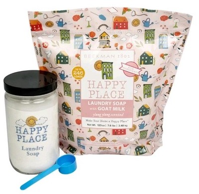 Beekman 1802 Happy Place  246-Load Laundry Soap w/Glass Jar-Ylang Yland Scented