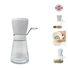 Compact Manual Nut Chopper with Glass Base for Creative Dessert Toppings