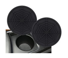 Cup Holder Coaster 2pcs, Anti-Slip, Spider Web Design, Universal Car