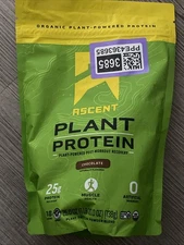 Ascent Organic Plant Protein Powder Blend Post-Workout Chocolate 18 Serving 8/26