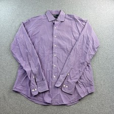 Polo Ralph Lauren Dress Shirt Men 16.5 Regent Purple Check Long Sleeve Button Up