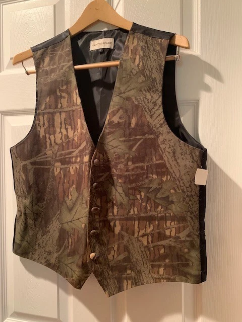 Camouflage Camo Wedding Formal Prom Tuxedo Vest & Tie Size S M L XL 2X NWT - Image 3 of 4