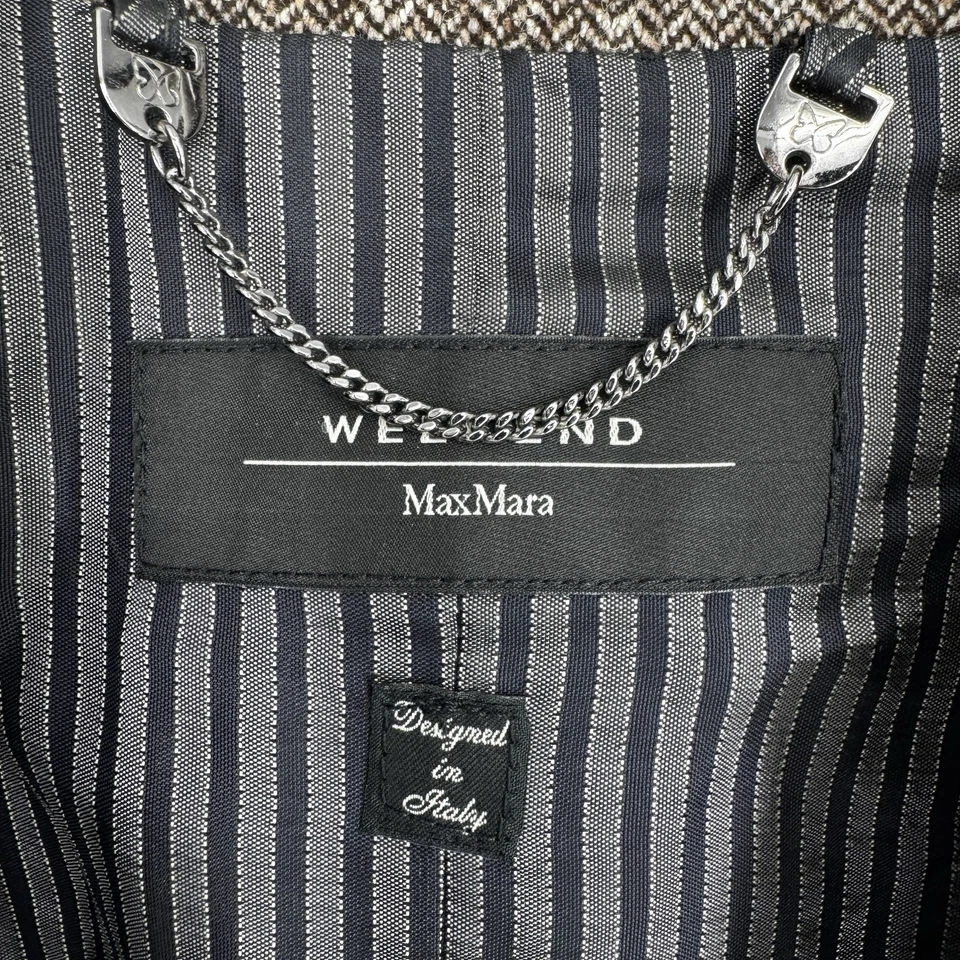 Max Mara Weekend Chaqueta Blazer Mujer 2 Marrón Espiga Lana Otoño Academia Foto 4 de 4