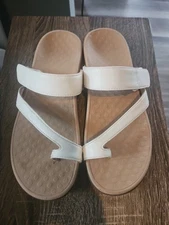 VIONIC Womens Morgan White Slip On Sandals Flip Flops Sz 10 Beautiful 