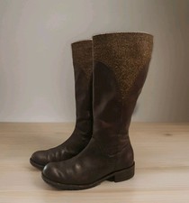 VTG 80s LL Bean Riding Boots Dark Brown Leather w/ Wool Calf Size 8 RARE Brazil