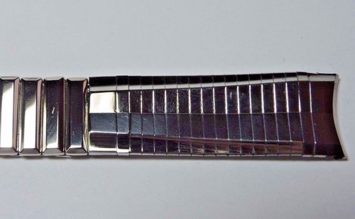 NOS New Antique ADMIRAL Stainless Steel Stretch Watch Band 17.5 mm ends #4 - Picture 5 of 6