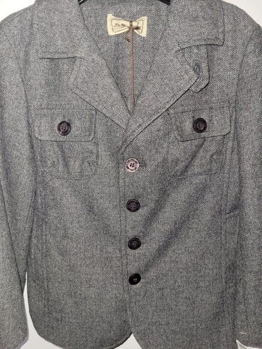 NWT Boy's Mimisol MadeinItaly Gray Herringbone Wool Blazer Jacket Sz 6 MSRP$240 - Picture 6 of 22