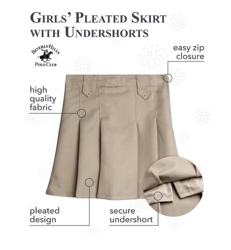School Uniform Skirt - Belted, Two Tab, Two Button Pleated Skort Size 8 - Picture 2 of 4