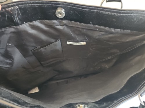 Essence Of Beauty Large Black Faux Leather Tote Bag Purse 15X16" Oversized Deep - Picture 2 of 3