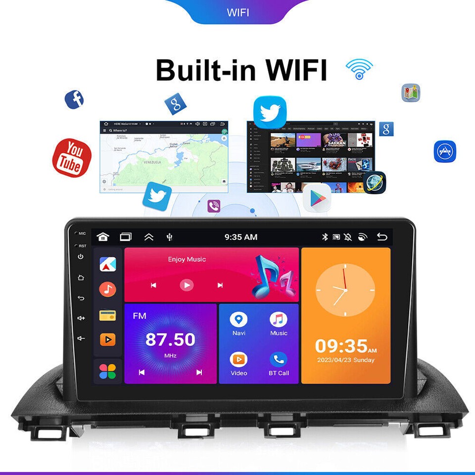 Car Stereo Radio Apple Carplay Android 12 GPS WIFI For Mazda 3 Axela